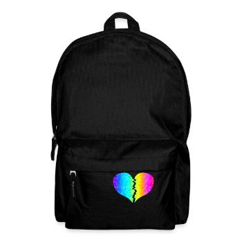 colorful heart rainbow colors - Backpack - black - Front