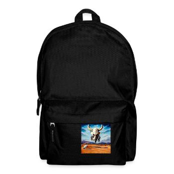 Fliegender Büffelschädel - Rucksack - Schwarz - Vorne