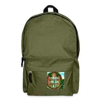 Abstract columns in natural surroundings - Backpack - olive green - Front