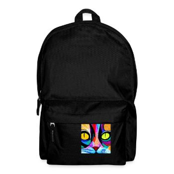 Colourful cat close up, abstract - Backpack - black - Front