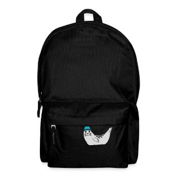 Robbe mit Anglerhut - Rucksack - Schwarz - Vorne