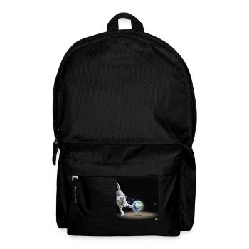 cat playing with earth in space - Backpack - black - Front