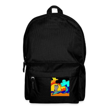 Surfende Katze im Meer - Rucksack - Schwarz - Vorne