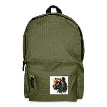 Tigre Glamour sauvage - Sac à dos - vert olive - Devant