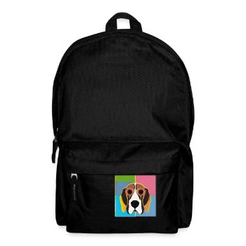 Pop Art Hund - Rucksack - Schwarz - Vorne