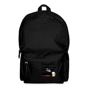 Dampflok Bier Eisenbahn Eisenbahner Spruch - Rucksack - Schwarz - Vorne