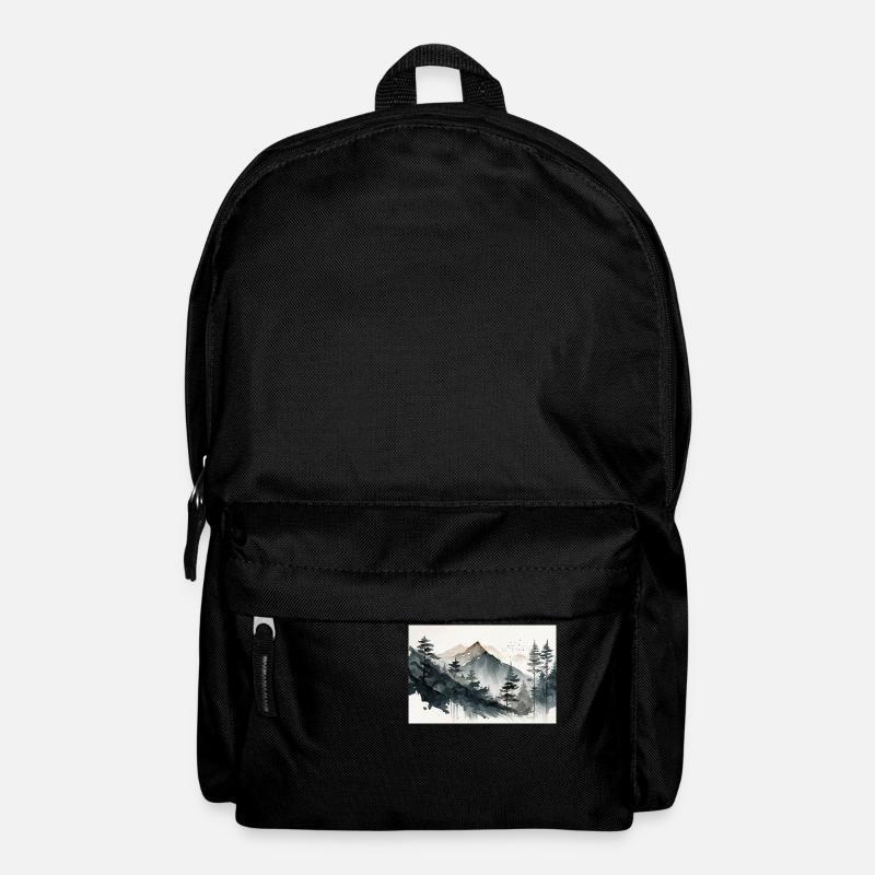 Mountain water painting - Backpack - black