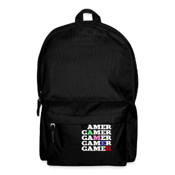 Gamer colorée et blanc - Sac à dos - noir - Devant