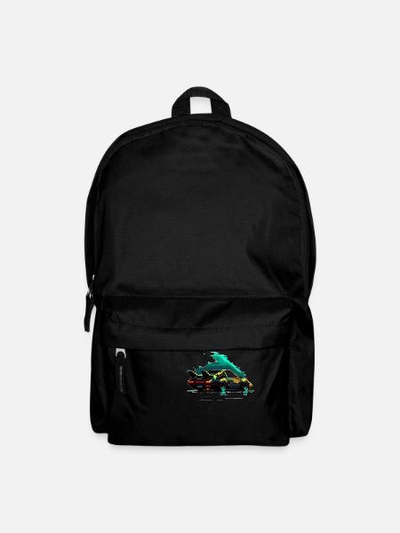 Heisser Sportwagen 80er neon retro Pixelart 8bit - Rucksack - Schwarz