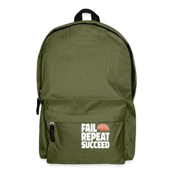 Fail into Succeed white - Rucksack - Olivgrün - Vorne