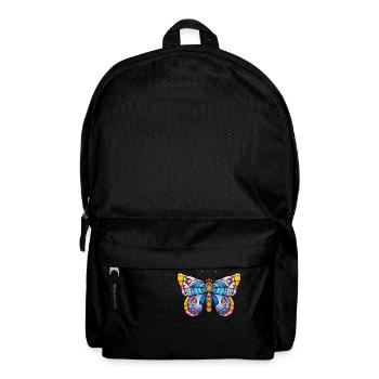 Bunter Schmetterling - Rucksack - Schwarz - Vorne