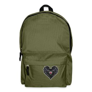 Heart and Wings - Love - Backpack - olive green - Front
