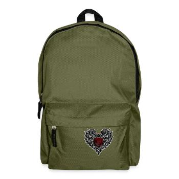 Angel wing heart - Backpack - olive green - Front