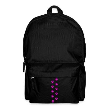 Motif d’empreintes de pattes de chat roses - Sac à dos - noir - Devant