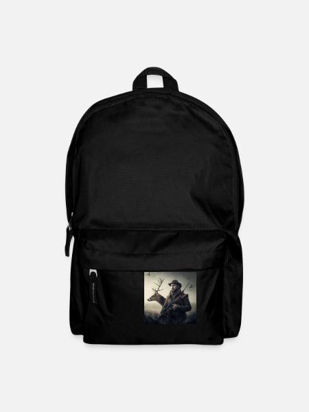 Jäger und Hirsch Geschenk - Rucksack - Schwarz