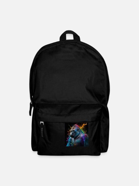 Gorille coloré, design unique - Sac à dos - noir