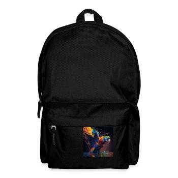 Perroquet coloré, design unique - Sac à dos - noir - Devant