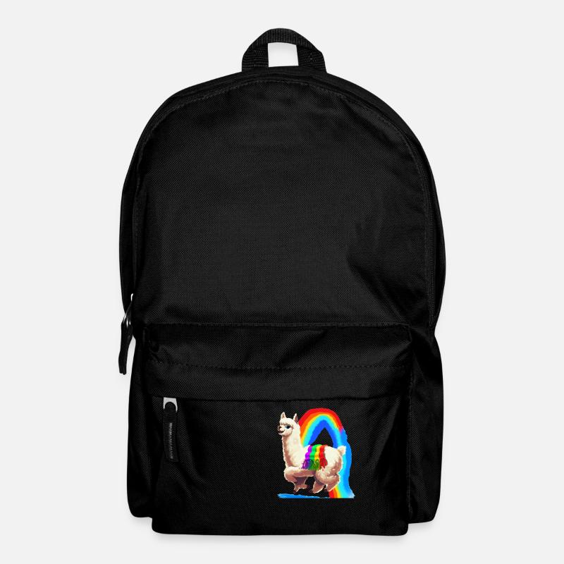 Regenbogen Alpaka - Rucksack - Schwarz