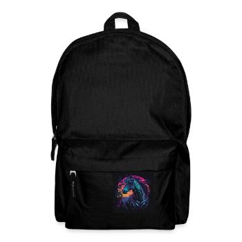 Horse with neon colors, synthwave / 80s - Backpack - black - Front