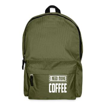 I Need More Coffee - Rucksack - Olivgrün - Vorne