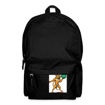 a dog with a ball illustroke 3 - Backpack - black - Front