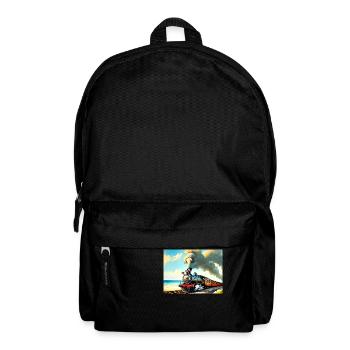 Locomotive à vapeur sur la plage - Sac à dos - noir - Devant
