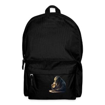 Alien mit Feierabendbier - Rucksack - Schwarz - Vorne