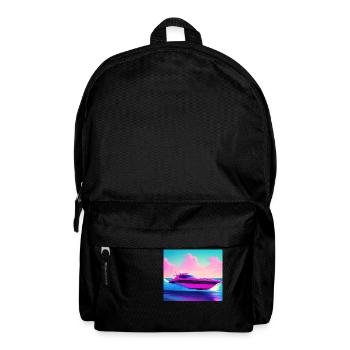 Sport boat retro 80s Miami Vice style - Backpack - black - Front