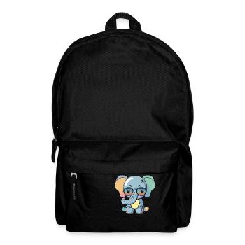 Kawaii mignon heureux éléphant coloré lunettes de soleil - Sac à dos - noir - Devant