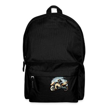 Motorcycle a la Science Fiction in 8 Bit Artwork - Backpack - black - Front