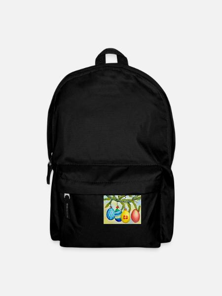 Colorful egg sprig - Backpack - black