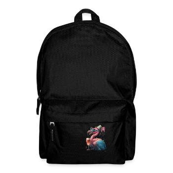 Cooler Flaminog mit Bier auf Party - Rucksack - Schwarz - Vorne