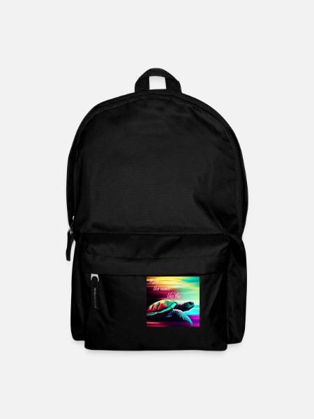 Schildkröte auf einer Welle - Rucksack - Schwarz