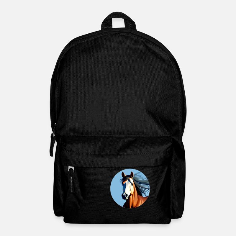 Galloping Brown Sports Horse - Backpack - black