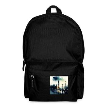 London Landschaft Big Ben Aquarell - Rucksack - Schwarz - Vorne