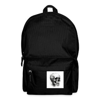 Crâne effrayant dans le style gothique et emo - Sac à dos - noir - Devant