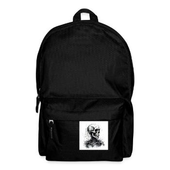 Crâne effrayant crâne dans le style goth et emo - Sac à dos - noir - Devant