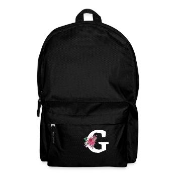 Buchstabe g blumig - Rucksack - Schwarz - Vorne