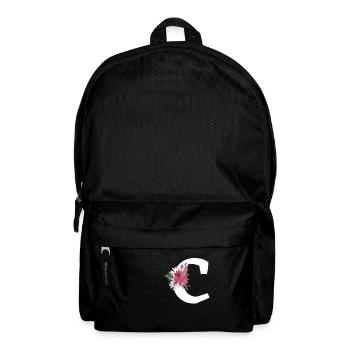 Floral letter c - Backpack - black - Front