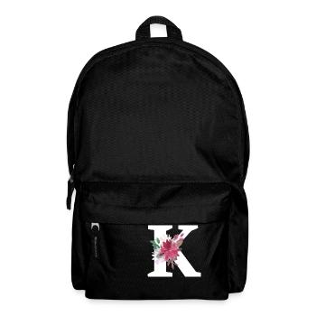 Buchstabe k blumig - Rucksack - Schwarz - Vorne