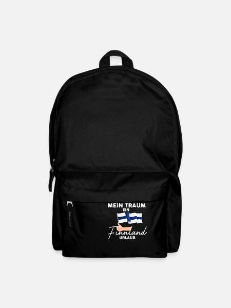 Mein Traum Finnland Urlaub Skandinavien - Rucksack - Schwarz