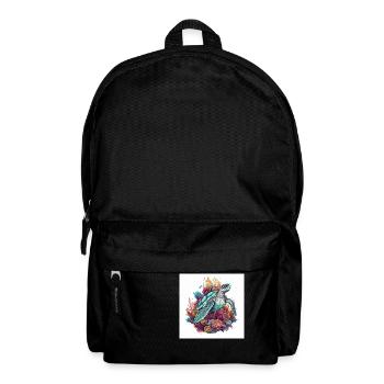 Wunderschöne Schildkröte schwimmt im Korallenriff - Rucksack - Schwarz - Vorne