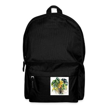 Hand-drawn watercolor Monstera plant - Backpack - black - Front