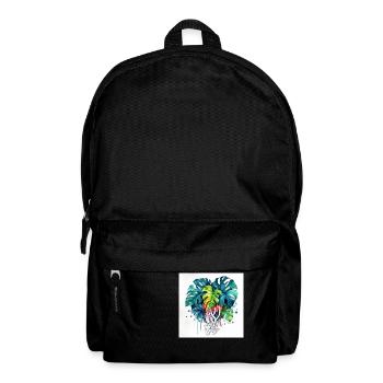 Hand-drawn watercolor Monstera plant - Backpack - black - Front