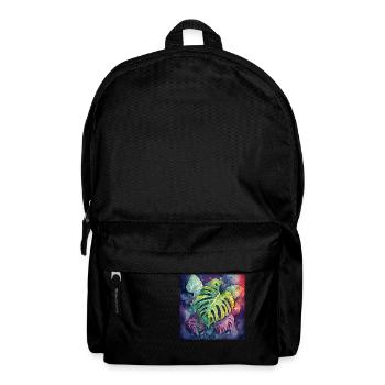 Hand-drawn watercolor Monstera plant - Backpack - black - Front