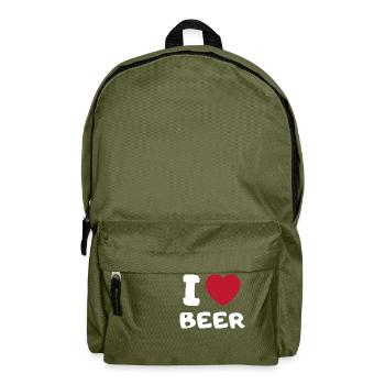 I love beer - Backpack - olive green - Front