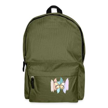 Regenbogen-Schmetterling - Rucksack - Olivgrün - Vorne