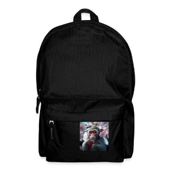 Monkey with drink gift - Backpack - black - Front
