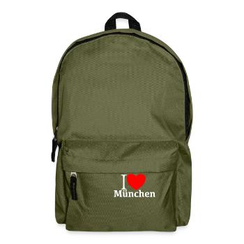 i love München - Rucksack - Olivgrün - Vorne