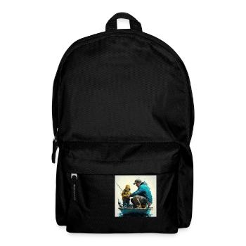 Vatertagsangeltour auf Paddelboot - Rucksack - Schwarz - Vorne